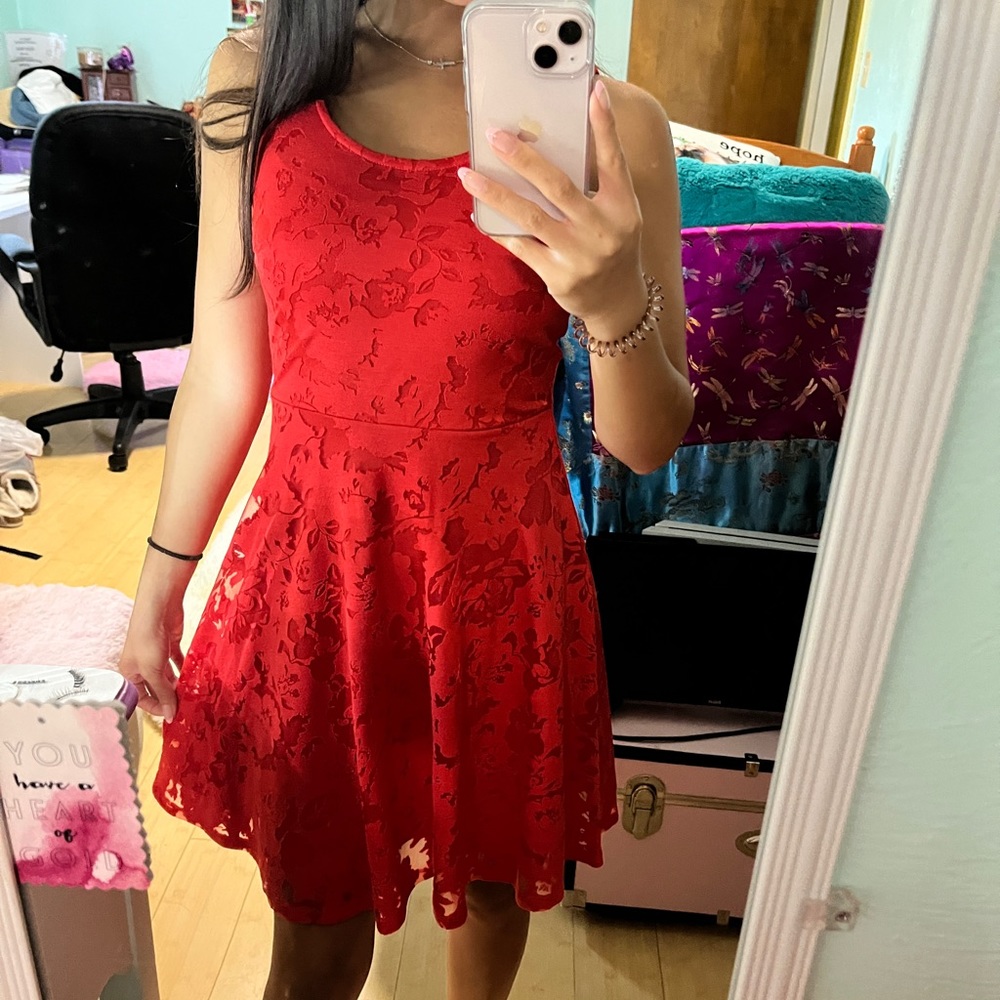 Candie’s Red Floral mini dress